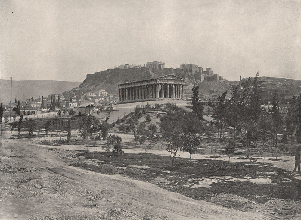 ATHENS. The city and the Acropolis. Greece 1895 old antique print picture